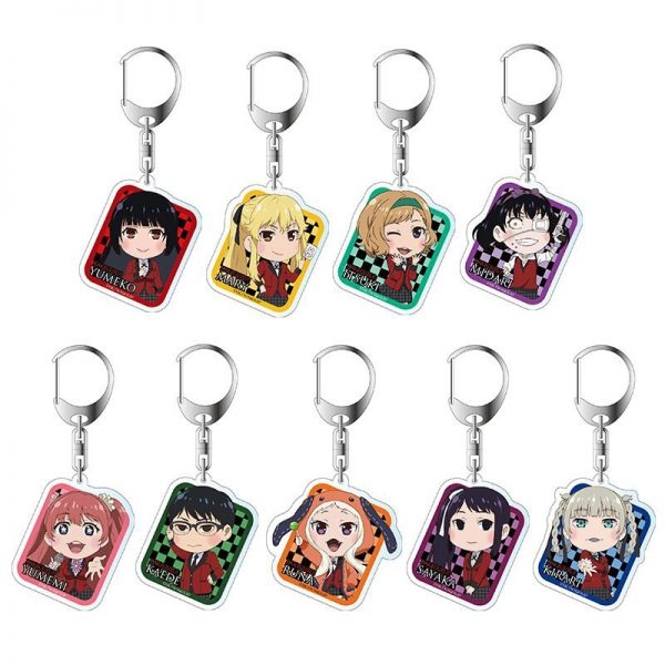 6cm Anime Keychain Kakegurui Keychain Anime Keychain Figure Yumeko Jabami Japanese Girls Acrylic Keychain Gifts for 1 - Kakegurui Merch