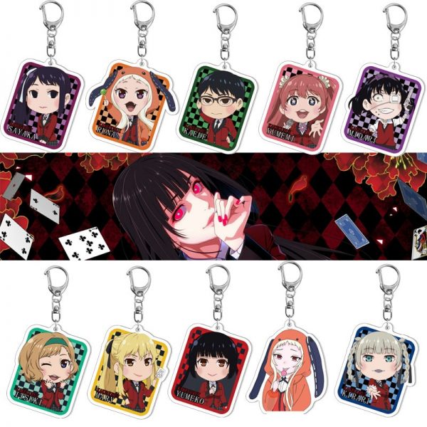 6cm Anime Keychain Kakegurui Keychain Anime Keychain Figure Yumeko Jabami Japanese Girls Acrylic Keychain Gifts for - Kakegurui Merch