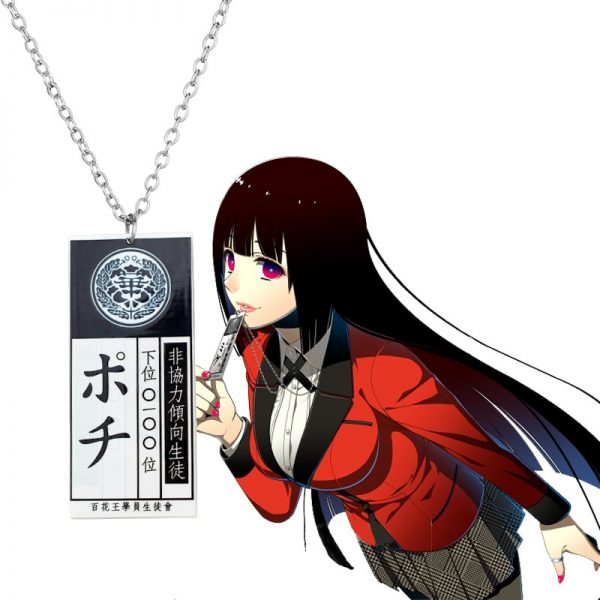 Anime Kakegurui Compulsive Gambler Necklace Acrylic Pendant Cosplay Jewelry Jabami Yumeko Ryota Suzui Meari Saotome ID - Kakegurui Merch