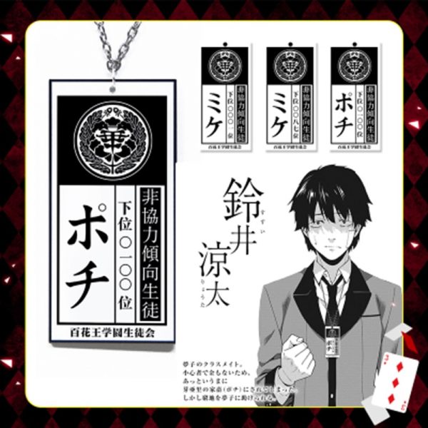 Anime Kakegurui Compulsive Gambler Necklace Jabami Yumeko ID Card Acrylic Pendant Necklaces Cosplay Jewelry 1 - Kakegurui Merch