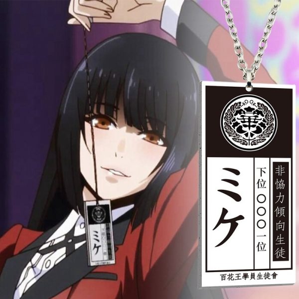 Anime Kakegurui Compulsive Gambler Necklace Jabami Yumeko ID Card Acrylic Pendant Necklaces Cosplay Jewelry 5 - Kakegurui Merch