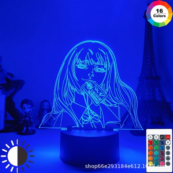 Anime Kakegurui Figure Model Toys Jabami Yumeko Action Figures Acrylic 3D Led Night Light Lamp DIY 1 - Kakegurui Merch