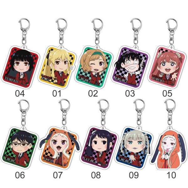 Japanese Anime Kakegurui Keychain Cartoon Figure Pendants Acrylic Keyring Fan Collection Gifts Bag Charms Accessories 1 - Kakegurui Merch