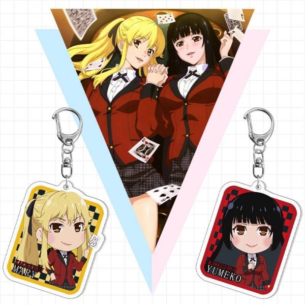 Japanese Anime Kakegurui Keychain Cartoon Figure Pendants Acrylic Keyring Fan Collection Gifts Bag Charms Accessories 2 - Kakegurui Merch