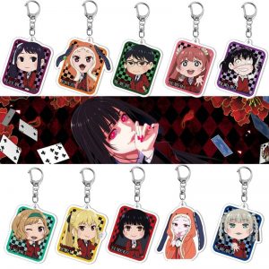 Japonais Anime Kakegurui Porte-clés Cartoon Figure Pendentifs Acrylique Porte-clés Fan Collection Cadeaux Sac Charmes Accessoires - Kakegurui Merch