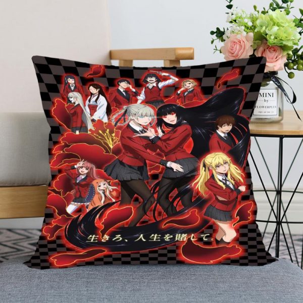 New Kakegurui Believer Pillowcase Bedroom Home Decorative Gift Pillow Cover Square Zipper Pillow Cases 40x40 45x45 1 - Kakegurui Merch