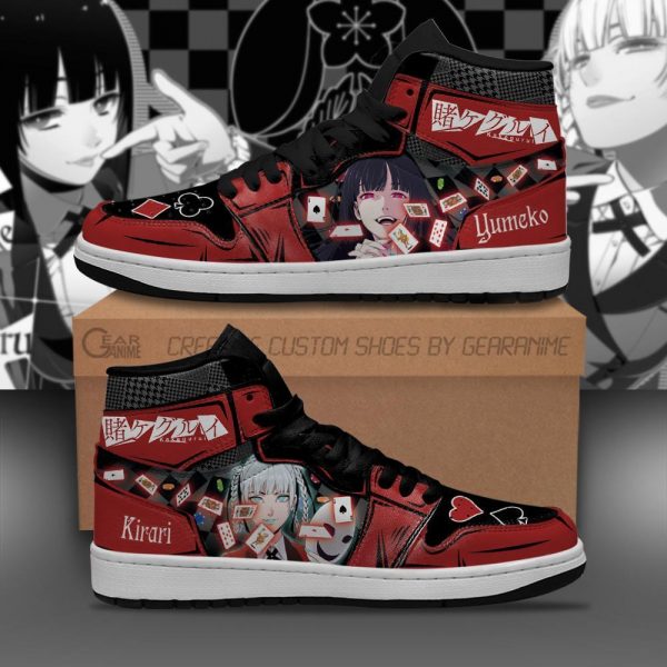 yumeko kirari kakegurui jordan sneakers anime custom shoes from fan request gearanime 2 - Kakegurui Merch